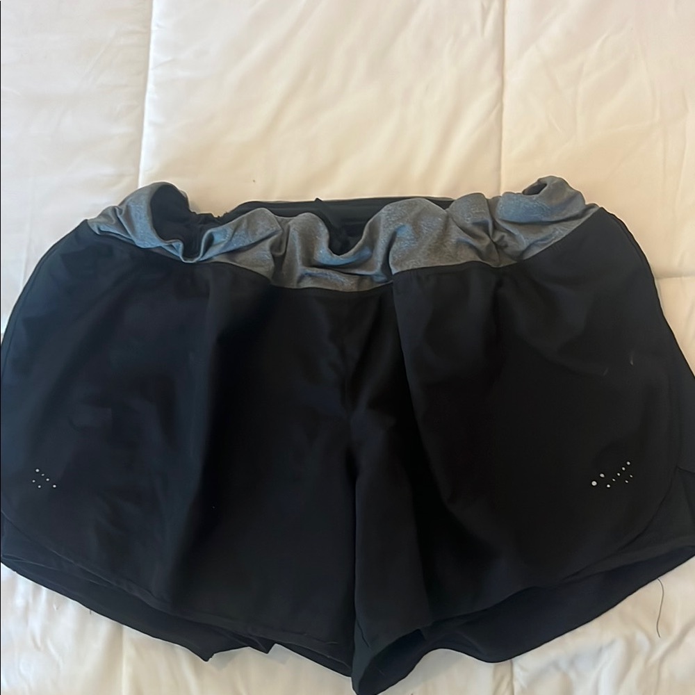 Avia Black and Gray Athletic Shorts with Textured Fabric